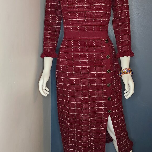Sweater Dress with delicate ruffle trim - Picture 2 of 2